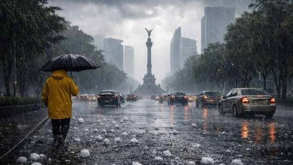 Alerta Naranja por lluvias fuertes y granizo en cuatro alcaldías de la capital.