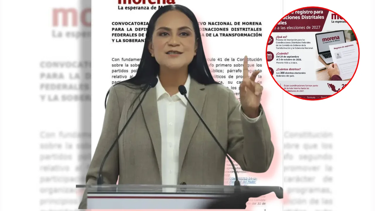 Publica Morena convocatoria para definir coordinaciones distritales rumbo a las elecciones de 2027   