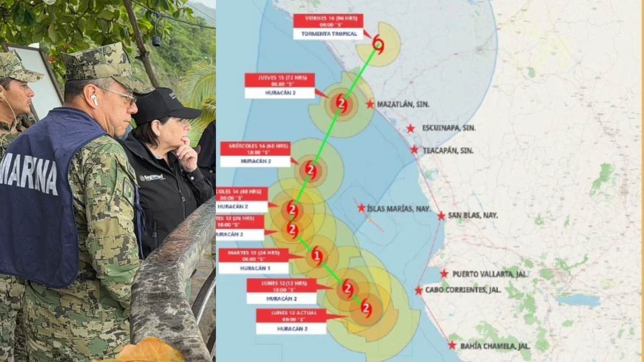 Despliega la Marina el Plan Marina en el Pacífico tras la llegada del huracán Simón categoría 2