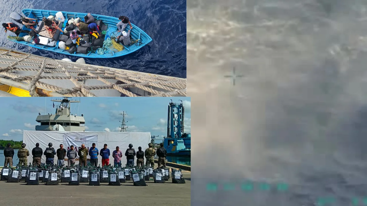 VIDEO| Asegura la Marina más de 1.2 toneladas de cocaína y detiene a seis personas en la costa de Oaxaca