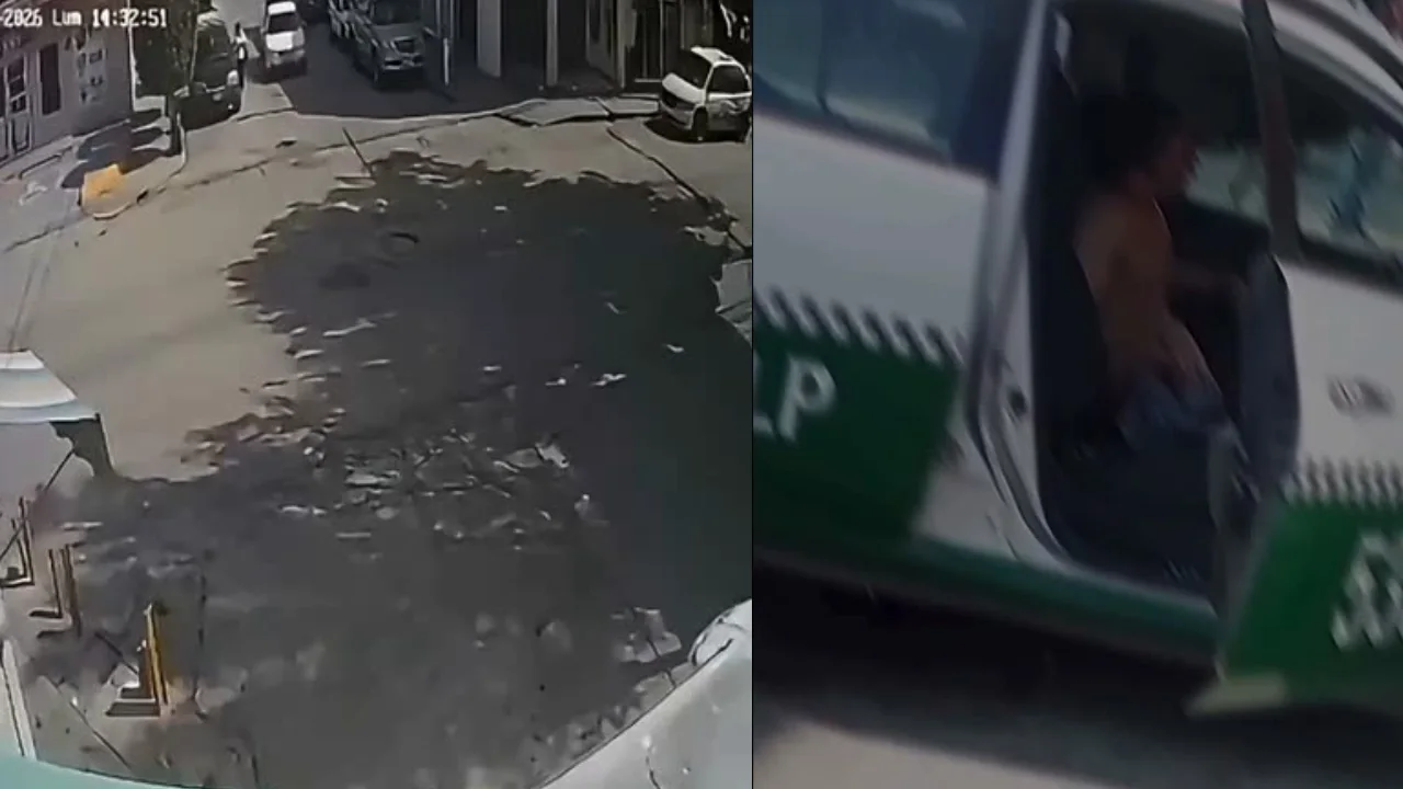 VIDEOS | Deja choque de taxi dos lesionados y daños materiales en la colonia San Felipe en SLP