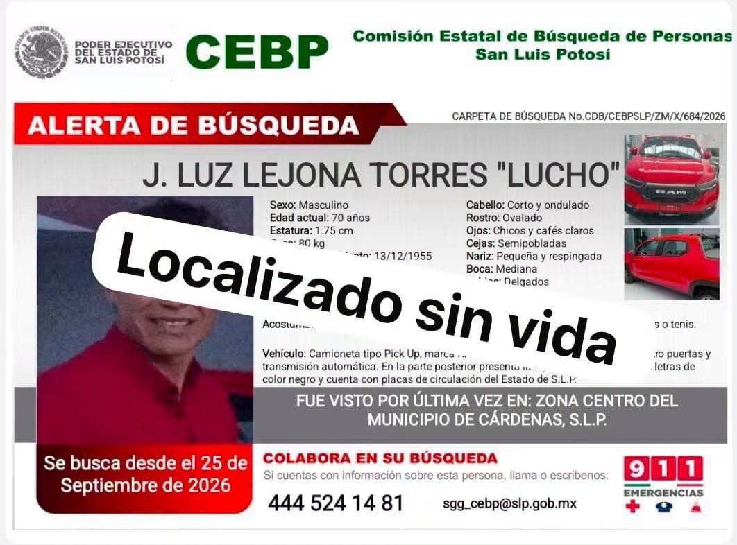 Hallan sin vida y con huellas de violencia a adulto mayor reportado como desaparecido en Cárdenas