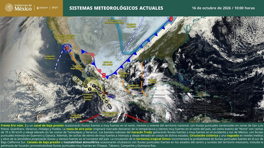 Se debilita el huracán Trudy a categoría 1 en el Pacífico mexicano tras repentino cambio de trayectoria e intensidad